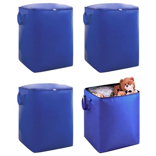 4 Pack 240L Sac de Déménagement extra larges, Grand Sac de Rangement avec fermetures éclair et poignées solides Sac Rangement Vetement Imperméable Boite Rangement Vetement Couettes Résistant