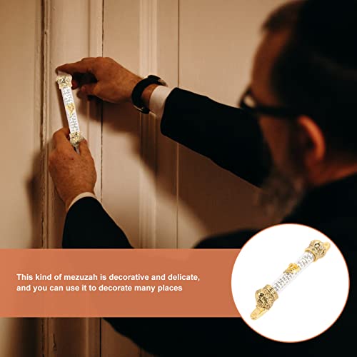 Didiseaon Metal Mezuzah Scroll for Jewish Home Door Right Side Hanging Mezuza Crafted Judaica Decor, As Shown, 11.5x2cm - Image 4