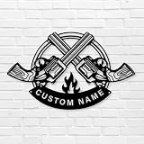 Custom Name Gun Metal Wall Art,Custom Old Flintlock Pistol Metal Wall Art, Personalized Gun Name...