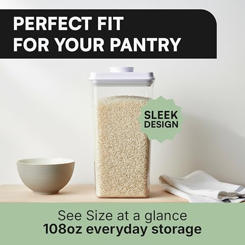 Image of iChewie - BopTop (1pc - Spaghetti /Cereal) Airtight Food Storage Container - Mechanical Silicone Seal Canister - BPA-Free - 3.3Qt