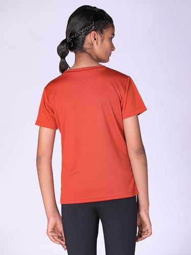 Image of Girls Active Sports Wear Solid Skinny Fit Leggings and T-shirt Polyester Set /Sets For Multi-Sports Gym Yoga Dance Gymnastics & Running(4 TO 14 YRS)