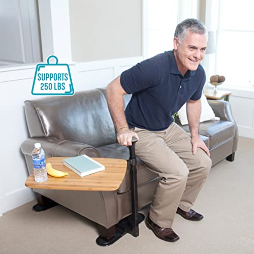 Stander Omni Tray Table, Adjustable Recliner Swivel Tv Tray With Standing Handle For Adults, Seniors, And Elderly, Bamboo Laptop Desk For Chairs And Couches, Mobility Aid Sit And Stand Lift Assist #TOP3