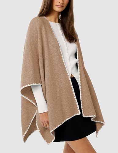 SKIKYAN Women's Large Knitted Elegant Shawls Wrap Toppe Sweater Multicolored Cardigan for All Season3