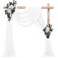 Witte bruiloft boog draperen stof, bruiloft boog gordijnen Tule stof draperie pure achtergrond gordijnen voor huwelijksceremonie boog podium feest plafond decor (7 75x600cm