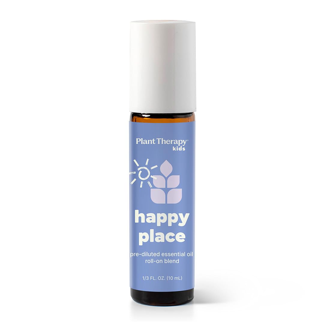 Plant Therapy KidSafe Happy Place Essential Oil Blend 10 mL (1/3 oz) Pre-Diluted Roll-On, Calming Aromatherapy for Stress, Relaxation & Emotional Balance