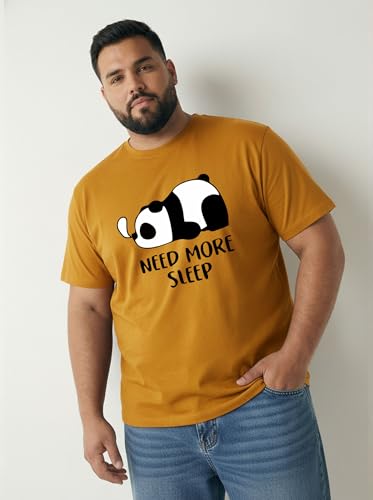Image of Toodlegram Men's Plus Size Graphic Printed Cotton T-Shirt Casual Round Neck Regular Fit
