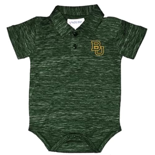 Image of Two Feet Ahead Space Dye Short Sleeve Golf Polo Baby Bodysuit Creeper Newborn Infants Sizes 0-3M-6M-12