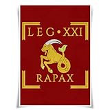 Tamaño: 297 mm x 420 mm (A3) Nice Captain Póster de la bandera de la Legión Romana, impresión de tela, arte decorativo de la historia antigua romaní, tamaño A3 (LEGIO XXI Rapax)