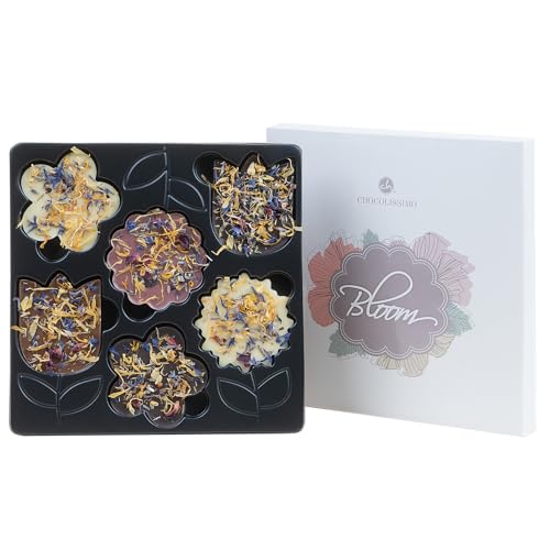 CHOCOLISSIMO 6 flores de chocolate – Flores secas | Formas de chocolate | Flores | Idea de regalo | Presente | Madre | Mamá | Mujer | Chica | Niño | San Valentín | Pascua | Navidad | Cumpleaños