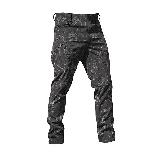 OIOLOYJM Military Cargo Pants for Men Hiking Relaxed Fit Work Waterproof Stretch Tactical Lightweight Outdoor Travel Pant