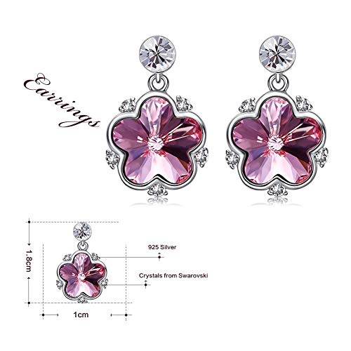 Boucles d'oreilles fleur violette argent 925 pour style élégant - 2
