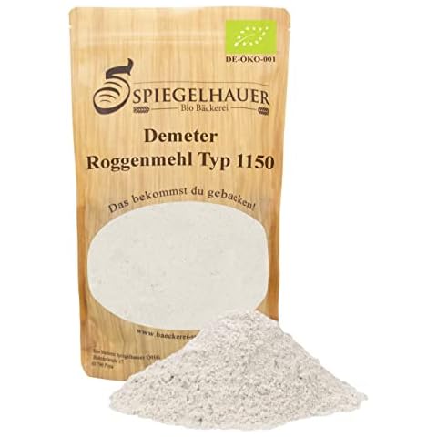 Bäckerei Spiegelhauer Demeter Bio Roggenmehl Typ 1150 1 kg hochwertiges Mehl zum Backen feines Mehl Cover