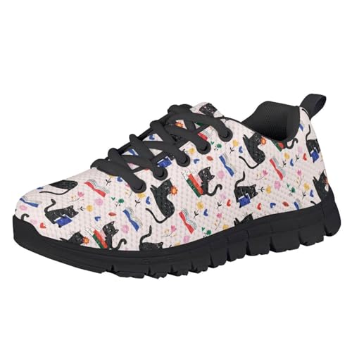 SYtrade Girls Tennis Sneakers Lightweight Athletic Running Walking Sports Shoes Black Sole2