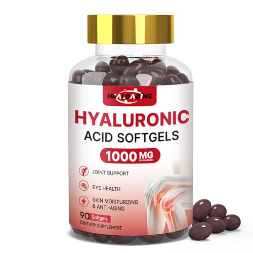 HEALOADING Hyaluronic Acid Supplements 1000mg Softgels: Joint Supplements for Men Hyaluronic Acid for Skin & Joint Hydration Non-GMO and Gluten Free