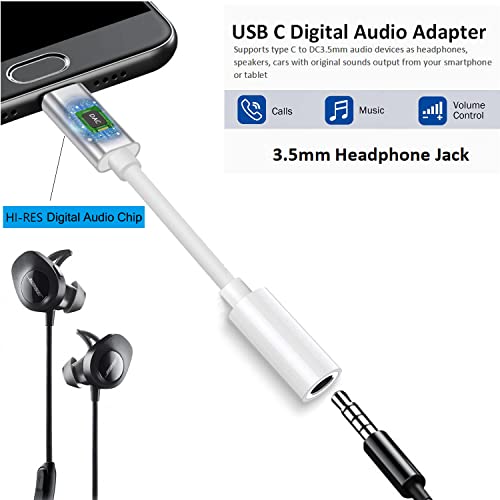 Usb C To 3.5Mm Headphone Jack Adapter Compatible With Pixel 6 5 4 3 2 Xl, Ipad Pro 2022 2021 2020 2018, Sony Htc Moto Samsung Galaxy S21 S20 Ultra S20+ Note 20 10 S10 S9 Plus And More #TOP1
