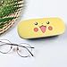PERFECTSIGHT Hard Shell Eyeglasses Case, PU Leather Protective Glasses Case, Cute Cartoon Surface Eyeglass Case for Women Girls (Yellow)