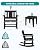 SERWALL 3 Piece Rocking Bistro Set, HDPE Patio Furniture Set with Bistro Table and Chairs for Backyard,Porch, Poolside, Balcony, and Garden- Black