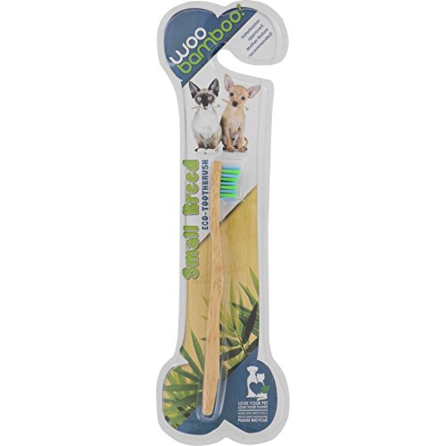 WooBamboo Pet Toothbrush - Cat and Small Breed Dog - Soft - Blue and Green - 1 Count - Case of 12