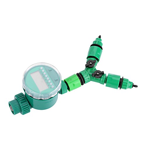 FLEXMAN 5Pcs Garden Irrigation Timer, y Shaped Connector Electronic Water Timer Garden Automatic Garden Water Timer Watering Irrigation Controller Kit for Garden Greenhouse