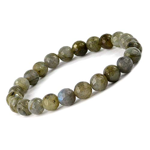 Image of Reiki Crystal Products Certified Natural Crystal Stone 8 mm Diamond Cut /Faceted Beads Bracelet for Men & Women | Reiki Charged Gemstone Bracelet | Multiple Crystal Variants Available