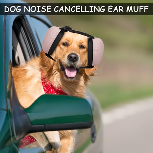 BERGWERK Hunde Ohrschützer für Gehörschutz, 29dB NRR Hundeohrschützer für Lärmschutz Noise Cancelling Kopfhörer (Hellrosa-S)