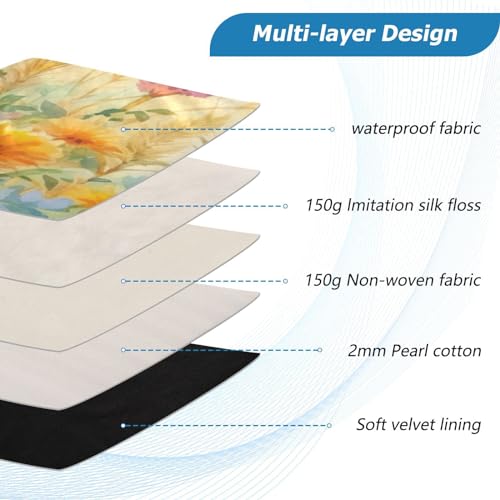 Funda para portátil de 13-14 pulgadas con diseño floral miniatura 4