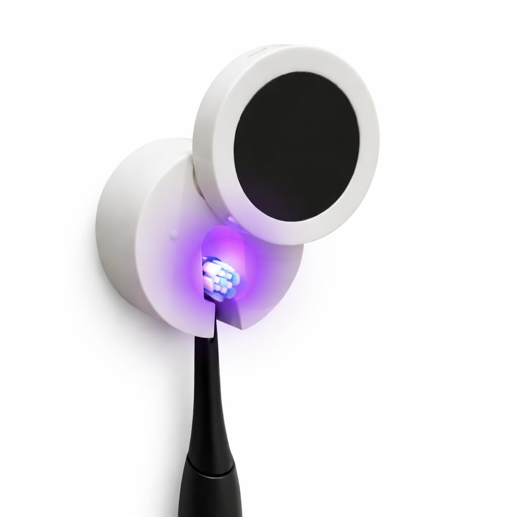 IYE Soporte para cepillo de dientes montado en la pared, limpiador personal portátil con funda para baño y viajes, mantiene los cepillos frescos y limpios