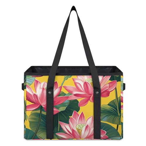 Image of Mintoprints 20250829 (142) Reusable Grocery Bag, Foldable Shopping Bags, Large Storage Bins for Groceries, Tote Bags Bulk with Handles & Hard Bottom
