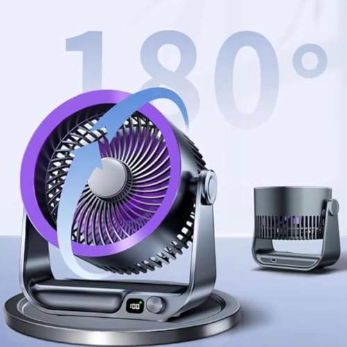 Ventilateur de table portable rechargeable ventilateur de bureau 4000mAh - 7