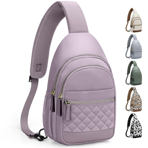 Image of Capolo Sling Bag for Women Men Waterproof Crossbody Bags for Women Trendy Casual Fanny Pack with Convertible Shoulder Strap Chest Bag for Travel Hiking(Purple, Large)