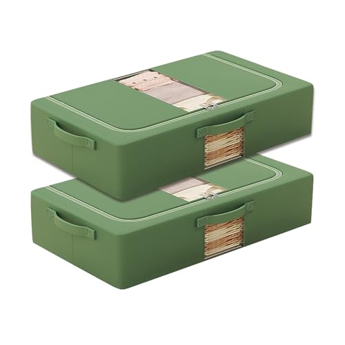 2�Z�b�g �x�b�h�����[ �܂肽���ݎ� ����������[ �x�b�h�����[�P�[�X �ʂ�����ݎ��[ �������ƃ_�u���W�b�p�[�t�� �ѕz �ߗ� �|���z�c �Z�[�^�[�Ȃǂ̎��[�ɍœK(Green,50x40x15cm/20x16x6in)