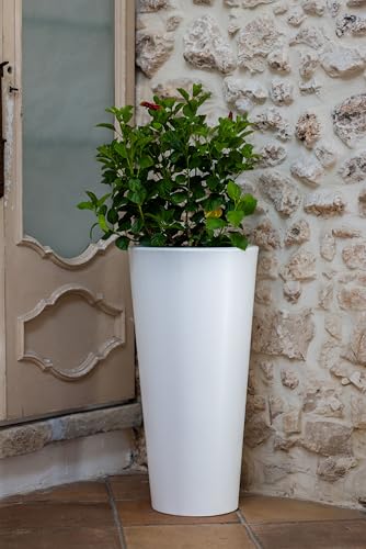 Cache-pot Kloris Gotico 90 blanc idéal pour vos arbustes et plantes - 3