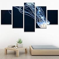 SIGNWIN 5 Panel Canvas Wall Art Light Float for Home Decorations Ready to Hang - 60