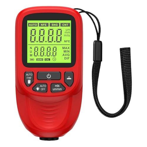 塗装膜厚計 0-2000UM デジタル塗膜厚さ計 FE/NFE 車の塗装膜厚さテスター車の塗装厚さ計ユニバーサルコーティングテスト(Red)