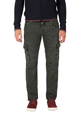 Timezone Herren Regular Ben Cargo Hose, Grün (Tank Green 4046), 33W / 32L EU