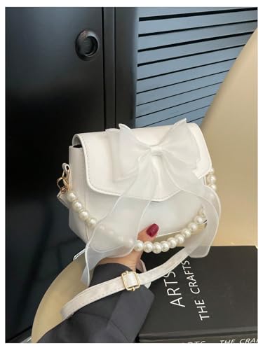 Verdusa Women's Pearl Decor Shoulder Handbags Y2K Top Handle Underarm Bag4