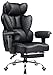 COMHOMA Big and Tall Office Chair Heavy Duty Wide Ergonomic Gaming Chair with Deluxe Embossing Designed Leather with Foot Rest,150°Reclining Adjustable Armrests Pocket Spring Back Support and Pillow
