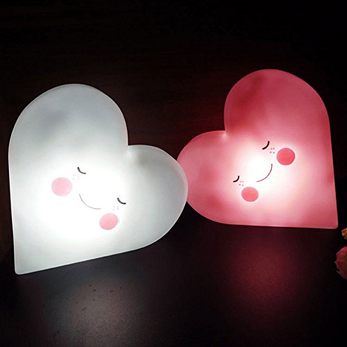 Preisvergleich Produktbild CRITY Nachtlicht, Liebe Vinyl Tischlampe LED Spielzeug Cartoon Kinderlichter Schlafzimmer Nachttischlampe Augenschutz Nachttischlampe Dekoration Lichterketten Innen Beleuchtung (Pink)