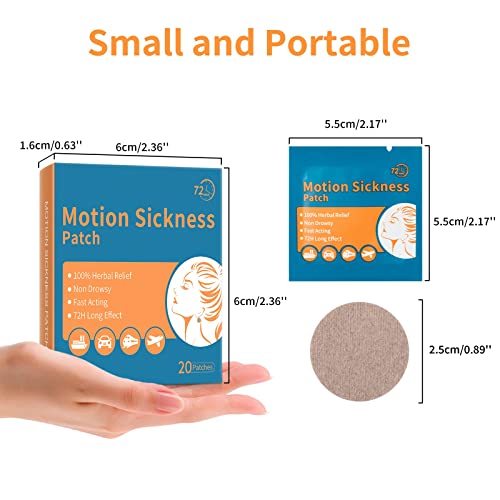Sea & Motion Sickness Patches - Dizziness Vertigo & Nausea Relief - Anti Vomiting Bands For Adults & Kids - For Cars Cruise Ships Airplanes Trains Buses & Other Forms Of Movement Transport - 20 Patch #TOP5