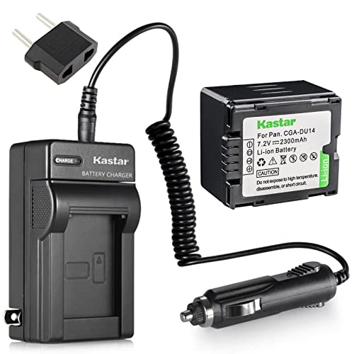 Image of Kastar CGA-DU14 Battery (1-Pack) and Charger Kit Replacement for Panasonic CGA-DU14 CGA-DU21 NV-GS500 GS508 MX500 PV-GS400 GS500 SDR-H280 VDR-M70 M74 M75 M95 M250 Hitachi DZ-BP21SJ DZ-BP14S DZ-BP14SW