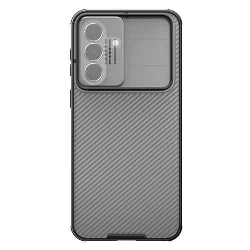 Image of Nilkin Classic Series for Samsung A37 Case with Camera Cover, [Camera Lens Protector] [Scratch-Resistant] [360 Full Protection] Shockproof Slim Phone Case (Transparent Black, A37)