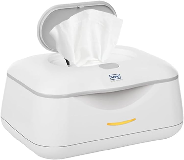 Hopop Baby Wipes Warmer | Universal Design,Fits almost All Baby Wet Wipes Dispenser | Keep Your Baby's Wipes Warm and Cozy | Easy & Convenient to use | In Built Night Light | White