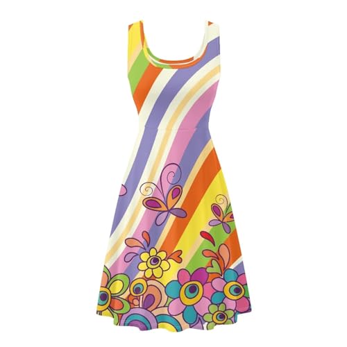 Image of Women's Casual Loose Sundress Midi Sleeveless Crewneck Dress Summer Beach Tank Dress with Pockets