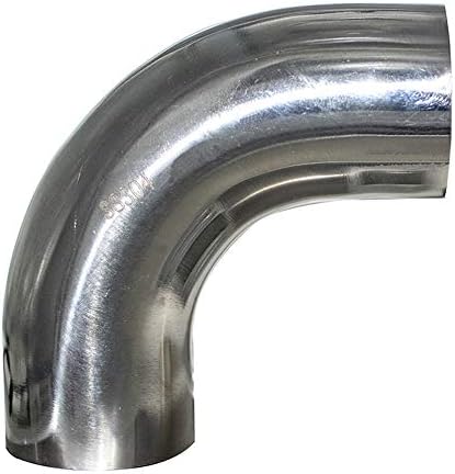 Stainless 3" 90 Degree Mandrel Bend Elbow - 14GA/.078" Wall - 1.5" Leg - SS304 Stainless Steel Exhaust Elbow Piping for Car Exhaust Pipe Modified, Stair Handrail, etc - KOTVTM