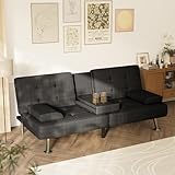Homall Futon Sofa Bed, Futon Couch with Removable Armrests, Adjustable Recliner...