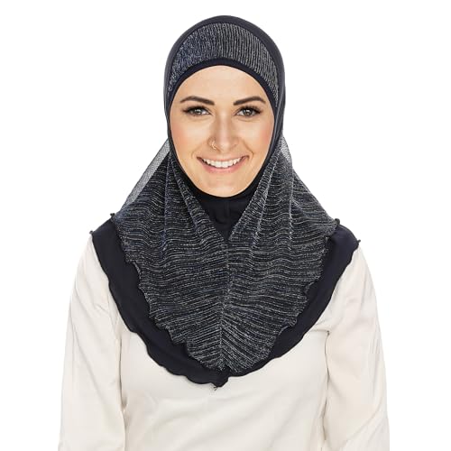 Jazvano Instant Hijab for Women and Muslim Girls - Soft Scarf Easy to Wear Headscarf - Spun Gold Jilbab Daily Islamic 1pc