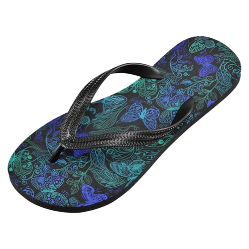 Burbuja Butterflies Leaves Flip Flops for Women Men, Soft Thong Sandals Rubber Slippers for Pool Beach Essentials2