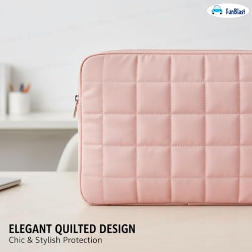 Image of FunBlast Padded Laptop Cover Bag - Laptop Sleeve Bag, Multifunctional Shockproof, Waterproof Laptop Case, 14 Inches Business Bags for Business, Travel, College (Pink)