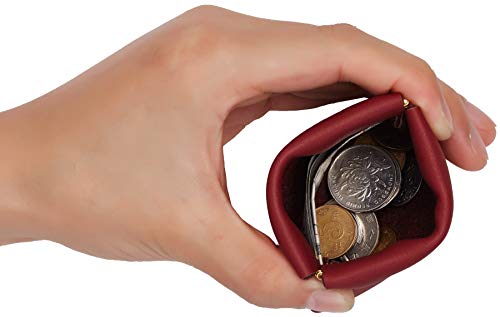 Travelambo Leather Squeeze Coin Purse Pouch Change Holder For Men & Women (Access Red Deep) #TOP3