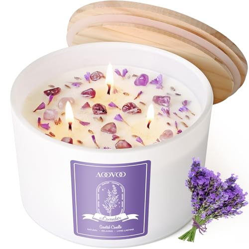 AOOVOO Lavender Scented Candles for Women - 20oz 3 Wick